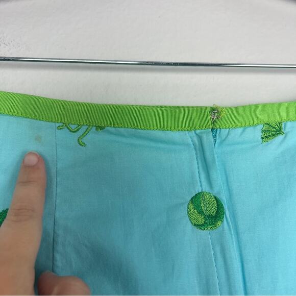 Vintage Lily Pulitzer | Blue Green Novelty Print Monkey Beach Embroidered Skirt - Picture 8 of 10